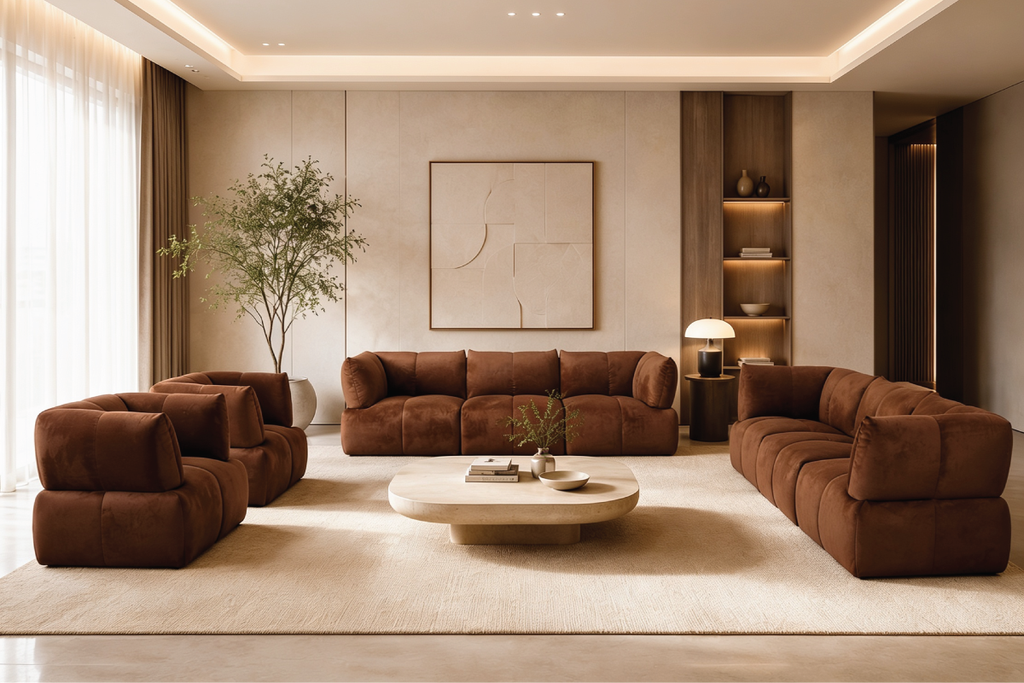 CHLOE 8 Seater Fabric Sofa (3+3+1+1)