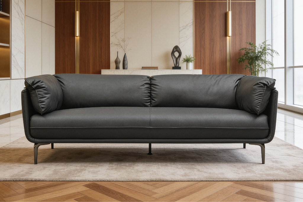 PORTLAND 2 Seater Leatherette Sofa