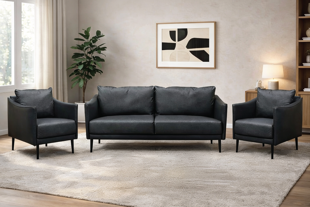 ALTO 6 Seater Leatherette Sofa (3+2+1)