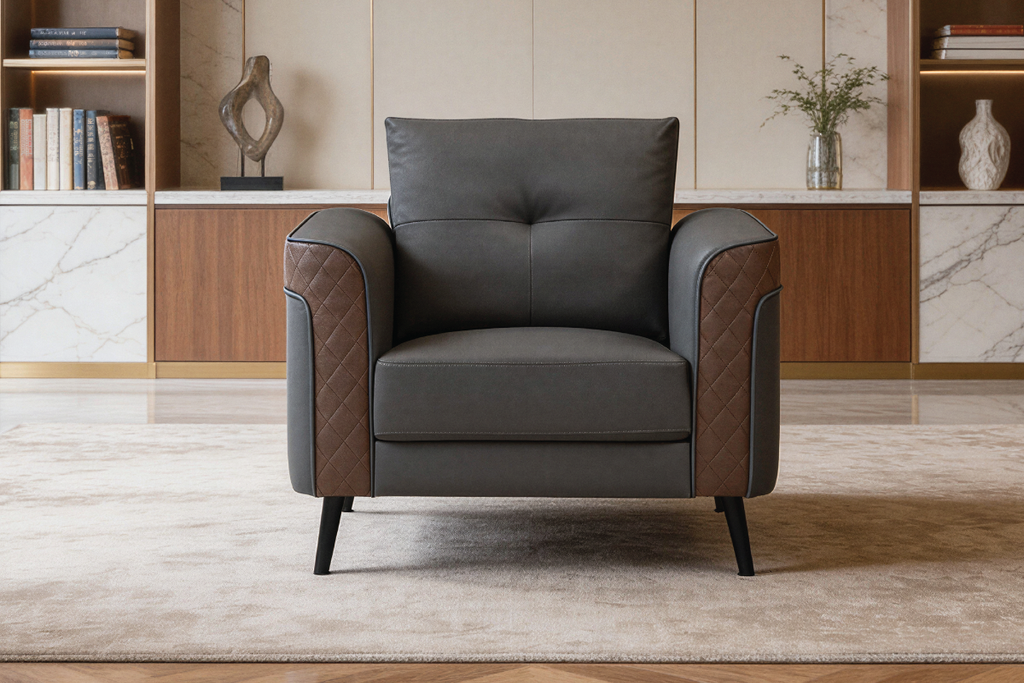 ROCKFORD Single Seater Leatherette Sofa