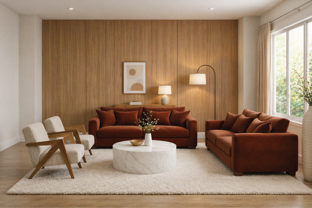 SYLVIE 8 Seater Fabric Sofa (3+3+1+1)