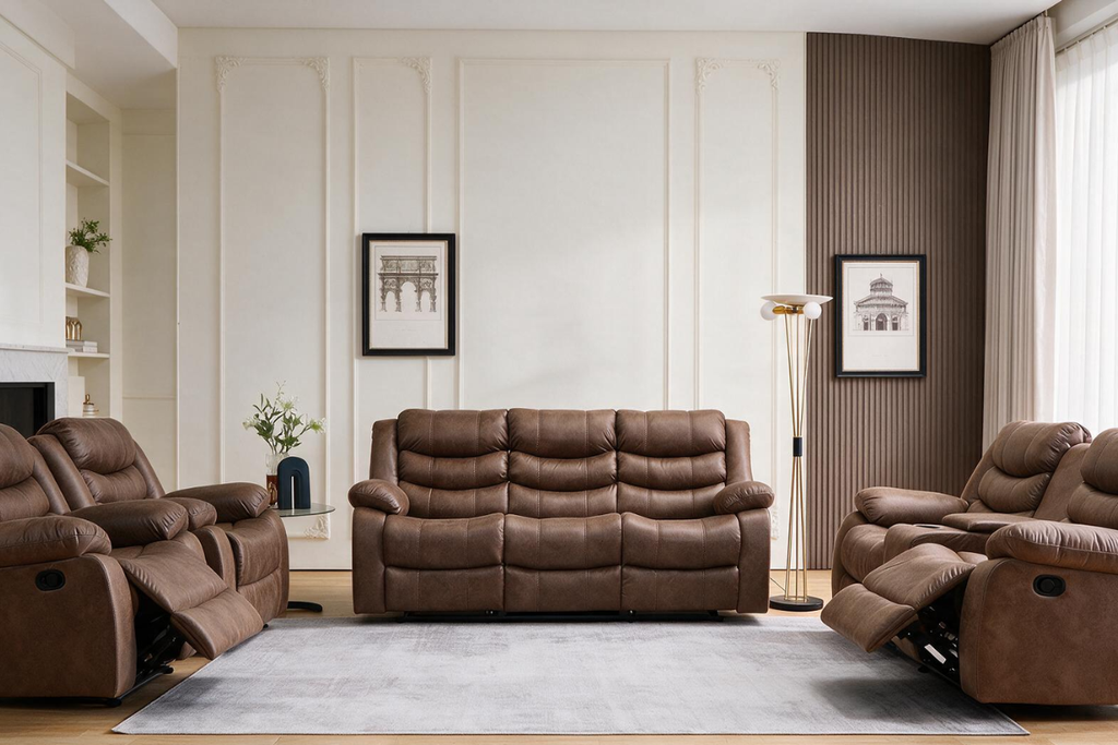 BRUCE 7 Seater Fabric Recliner Sofa (3+2+1+1)