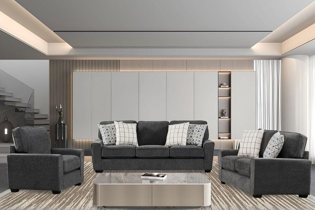 LESLIE 6 Seater Fabric Sofa (3+2+1)